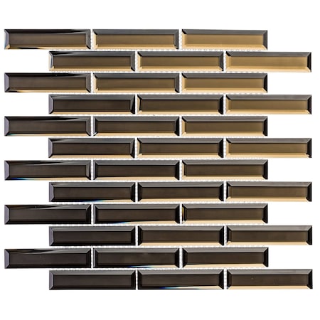 Andova Tiles Vega 1" x 4" Beveled Glass Mosaic Tile ANDVEG169